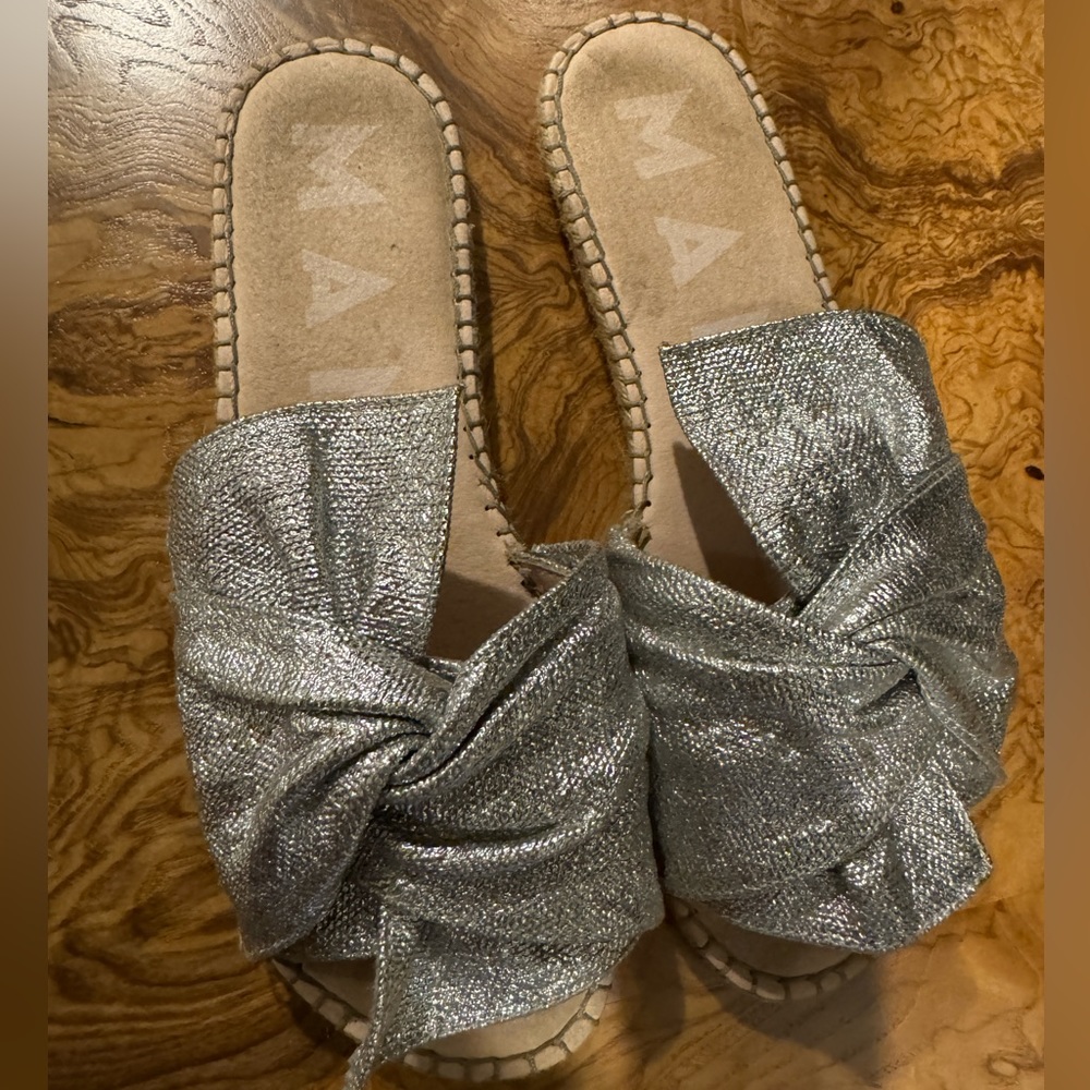 Manebi Slides With Silver Metallic Tie Size 40 - image 1